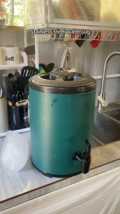 Double Layer Stainless Steel Milk Tea Bucket Insulated Thermos Jug Hot Cold Retention Beverage Dispenser With Tap Portable Handle For Milktea Shop Stall COD Local Stock