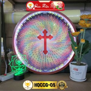 Hào Quang Cơ Công Giáo Thánh Giá CHÂN THIỆN MỸ Đèn Trang Trí Bàn Thờ Cho Tượng Chúa Tượng Đức Mẹ HQCCG-05