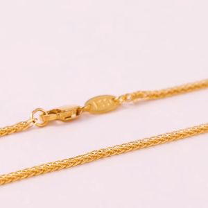 CHOW SANG SANG 周生生 999.9 24K Solid Gold Wheat Chain Necklace for Women & Men 47cm 95484N Price-by-Weight Approx. 4.86g Gold
