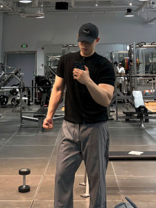 Áo Thun Polo Cổ Henry Màu Đen Ôm Vừa Vặn Cho Nam Mùa Hè Thể Thao Tập Luyện Tay Ngắn Kiểu Mỹ Apparent Muscle Half Sleeve