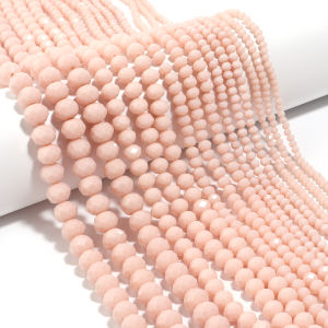 Natrual Stone Coral Pink Faceted Loose Rondelle Beads For DIY Jewelry Making Bracelet Earrings Findings 15 3 4 6 8 10mm