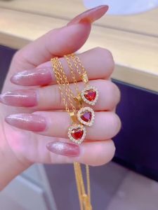 DÂY CHUYỀN TITAN SIÊU SINH MẶT TRÁI TIM ĐÍNH ĐÁ ĐỎ