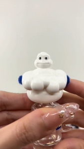 Michelin Man Car Hanging Air Freshener in Glass Bottle