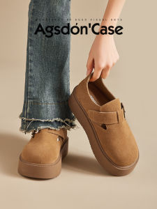 Womens Slip-On Birkenstock Shoes Winter Thick Bottom Leather Small Leather Shoes Heightening Full Wrap Birkenstock Womens Shoes