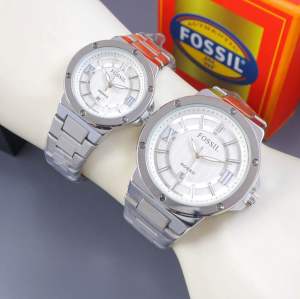 TERBARUU - Jam Tangan Couple Foxxil Rosso Tangal Aktif Rantai Steinless Steel Mewah