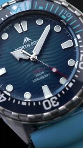 Đồng Hồ Lặn Năng Lượng Mặt Trời NORTH EDGE Dành Cho Nam Đồng Hồ Đeo Tay Thể Thao Thạch Anh Phát Sáng Chống Nước 300M Với Dây Đeo Silicon Vỏ Thép Vonfram 3Bar