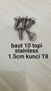 baut topi 10. 1.5cm stainless isi 5pcs