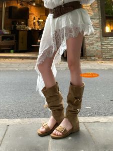XUJIA | Inner Heel Womens Long Boots Sandals