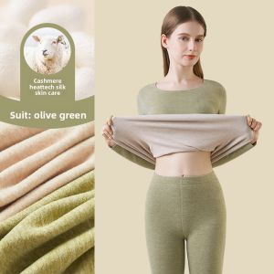 miiow | Womens Autumn Thermal Underwear Set Cat Person Brand Cashmere Silk Warm Base Layer Long Sleeve Thermal Clothes For Winter