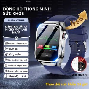 Đồng Hồ Thông Minh Theo Dõi Sức Khỏe Nam Giới 2025 Đo Điện Tâm Đồ Oxy Máu Huyết Áp Nhiệt Độ Hỗ Trợ Cuộc Gọi Bluetooth HD Đo Axit Uric Mỡ Máu Chẩn Đoán Sức Khỏe Theo Dõi Thể Dục