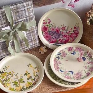 Đĩa Sứ Vintage Pháp Đĩa Ăn Bữa Chính/Tráng Miệng Hộp Quà