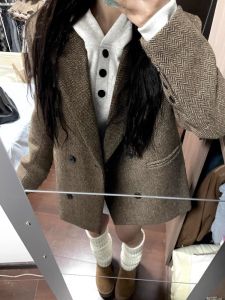 Áo Khoác Len Phong Cách Thu Đông 2025 Mới Độc Đáo Siêu Đẹp Áo Khoác Ngoài Phong Cách Công Sở Thường Ngày Dài Tay Áo Khoác Ngoài