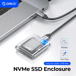 ORICO | ORICO-NVMe Enclosure for PCIe SSD Transparent External Adapter M.2 to USB Type C Mini 2230 M.2 SSD Case 10Gbps
