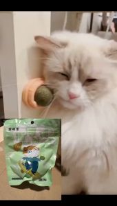 Catnip Mint Ball Wall Catnip Rotating Ball Cat Treats Cat Treat Cat Catnip Toys For Cat MInt Kucing 猫薄荷旋转球