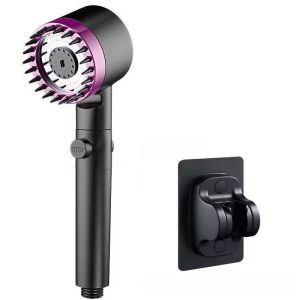 High Pressurized Filter Portable Shower Head 3mode Adjustable Spray With Massage Brush Rain Faucet Shower Set Bathroom Accessory