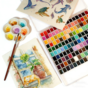 Pure Color portable figure Paint 24/36/48/60/98 color solid watercolor for beginners and students to paint