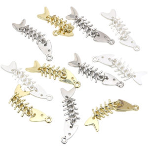 48x12mm 1pc/bag Alloy Metal Fish Penant For DIY Necklace Keychain Jewelry Making Accessories