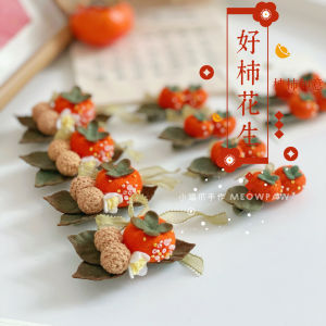 Original Handmade Meow Paw Wool Felt Hair Accessory Small Size Pomegranate Design Hair Clip for Girls Cute Autumn Winter Fashion