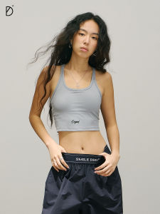 Smile Dddd Yoga Sports Tank Top Womens Slimming Seamless Strapless Bra with Chest Pad Short Style Pure Color Backless Design