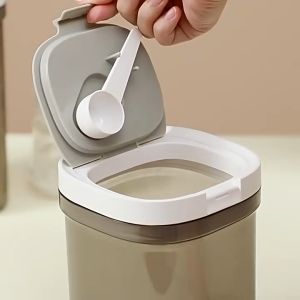 ที่เก็บขวดนมผงภาชนะสุญญากาศปลอดสาร BPA แบบใช้ซ้ําได้ช้อนขูดฟรีกระป๋องพลาสติกป้องกันรังสียูวี