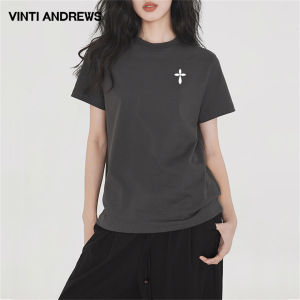 Round Neck Short Sleeve T-shirt Fashionable Loose Slimming Summer Wear