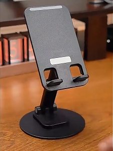 ขาตั้งโทรศัพท์ ที่วางโทรศัพท์ฐานโลหะ หมุนได้ 360°  สีขาว สีดํา เหมาะสําหรับชมภาพยนตร์ สตรีมมิงแบบสด และถ่ายรูป