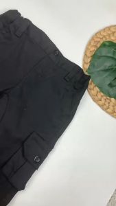 Bronkis Junior Celana Cargo Panjang Anak Laki Laki Bahan Stretch Warna Hitam Usia 1 Bulan Sampai 6 Tahun