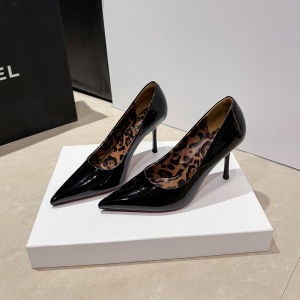 Candy Colored High Heels Work Shoes 2025 New Style Cat Heel Slim Work Green Soft Surface Leather Pointed Toe Single Shoes