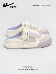 Womens Canvas Slip-On Shoes Breathable round Toe Flat Casual Cross Buckle Waterproof Platform Low Help Fashion Footwear