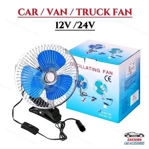 12V 24V 6inch Mini Fan Portable Electric Low Noise Car Clip Air Conditioner Cooling Fan