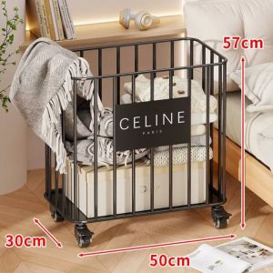 Cloud Product NanShan Dirty Laundry Basket Storage Caddy Doll Toy Organizer Bucket Wheels Household Nordic Style Vintage