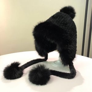 Winter Fur Ushanka Northeast Snow Day Changbai Mountain Plush Bonnet Heattech Cold-Proof Toque Outdoor Earmuffs Hat