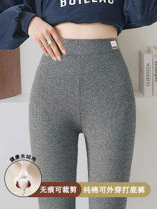 Slimming High Waist Pure Cotton Vertical Stripes Leggings Thin Model Outerwear Autumn Thermal Pants Womens Fashion Trousers