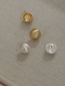 S925 Silver Needle Metal Bead Earrings Frosted Texture No Piercing Required Bean Shape Ear Clip on Trend Korean Style Jewelry