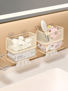 Wall-mounted Hole-free Storage Rack Bathroom Organizer