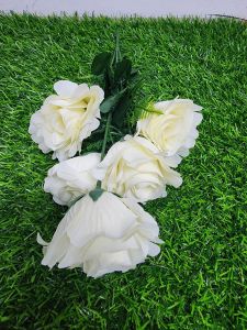 5 Buds Plastik Artificial Rose Flower/Hiasan Bunga Plastik Bunga Rose/Wedding Hantaran Parties/Home Living Decoration