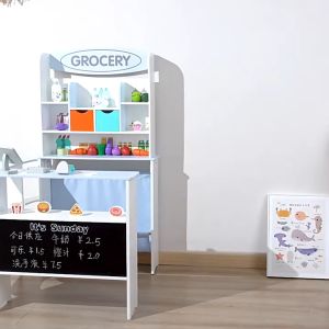 Kids Supermarket Grocery Convenience Store Kitchen Toy Playset Set Mainan Storekeeper Light Sound Children Cabinet Budak