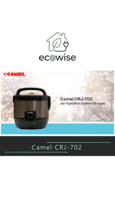 EcoWise Camel CRJ-702 Jar Rice Cooker 1.8L 10 Cups Non-Stick with Steamer Tray Automatic Keep Warm 700W (Bronze)