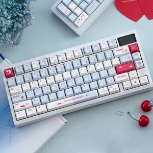 URE Summer Keycaps Dye-Sublimation Cherry/MOA Profile PBT Keycaps Blue Large Sets Keycaps For MX Mechanical Keyboard