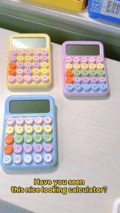 DLMA Kawaii Calculator Cartoon Candy Colour Silent Mechanical Keyboard Desktop Financial and Accounting Learning Calculator