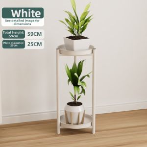 Cream Style Luxurious Decorative Indoor Metal Double Layer Flower Rack
