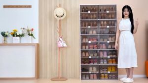 TUSSAH ตู้เก็บรองเท้า กล่องรองเท้าพับเก็บไดเ ชั้นวางรองเท้า ออลอินวัน ตู้รองเท้าใส มีหลายชั้นให้เลือก shoe box