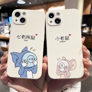Cute Cartoon Couple Phone Case for iPhone 14 Pro/13/12/15/16 Transparent Silicone Full Cover Protective Shell Mens Womens 7 Sets