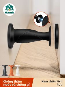 MONLEYTA | Silicone Door Stop Soft Rubber Bathroom Magnetic Quiet Anti-collision No-drilling Required Wall-mounted Door Absorber
