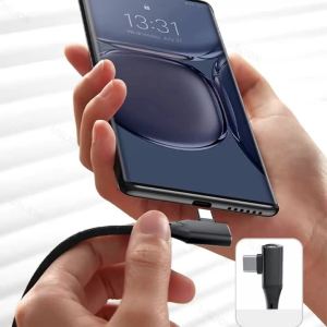 Cáp Sạc Nhanh USB C Sang Type C NNBILI 90 Độ 120W Hỗ Trợ Truyền Dữ Liệu Cho iPhone 17/16/15 Xiaomi Huawei Samsung Máy Tính Bảng