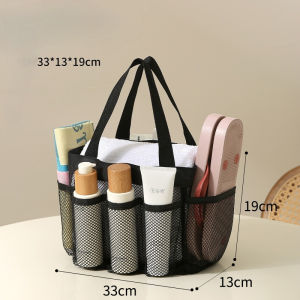 Clear Mesh Toiletry Bag Waterproof Travel Organizer Portable Shower Cosmetic Tote Beach Gym Bathroom Accessories Storage Bag