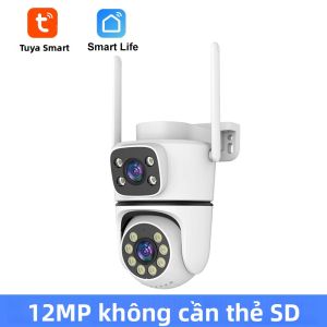 Tuya HD 5G Wifi IP Camera Ống Kính Kép PTZ Ngoài Trời Chống Nước Với Màn Hình Kép An Ninh Gia Đình Giám Sát Tầm Nhìn Ban Đêm Màu Sắc