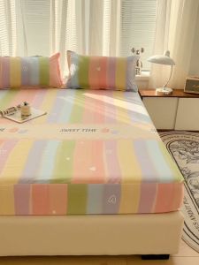 Dansunreve Rainbow Fittedsheet Cheap Cartoon Bedsheet Kitty Soft Animal Printed Fitted Bed Sheet Single/Queen/King/Super King