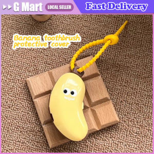 Banana Shape Toothbrush Head Cover Portable Toothbrush Cover Protective Case Compact Cute Toothbrush Holder Dustproof Keep Clean Plastic Toothbrush Head Protective Cover Banana Shape Toothbrush Dust Cap Cover 2in1 Brush Protect Toothbrush Storage Organize
