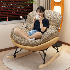 Samedream Luxury Swinging Chair Recliner Modern Simple Style Metal Frame Outdoor Indoor Balcony Living Room Sleeping Sofa Chair